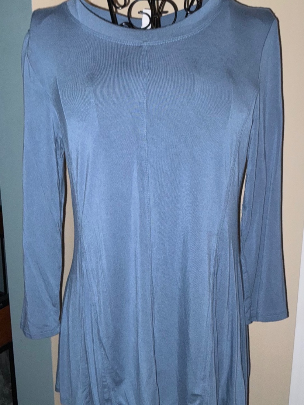 intro. Heart Dusty Blue Women's Knit Tunic Top